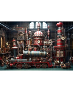 Fabric Photography Background Christmas Toy Factory / Backdrop 4706