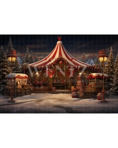 Fabric Photography Background Christmas Circus / Backdrop 4743