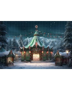 Fabric Photography Background Christmas Circus / Backdrop 4744