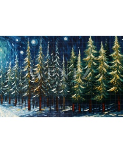 Fabric Photography Background Christmas Forest / Backdrop 4759