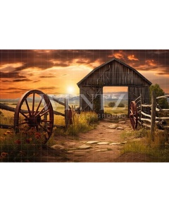 Fabric Photography Background Road to Farm / Backdrop 4770