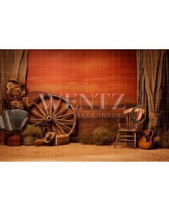 Fabric Photography Background Set with Guitar / Backdrop 4789