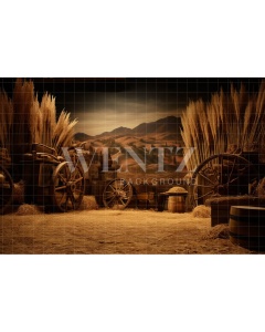 Fabric Photography Background Old Wheel / Backdrop 4794