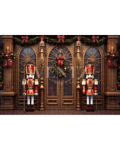 Fabric Photography Background Christmas Nutcracker / Backdrop 4803