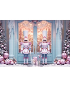 Fabric Photography Background Candy Color Christmas Nutcracker / Backdrop 4808