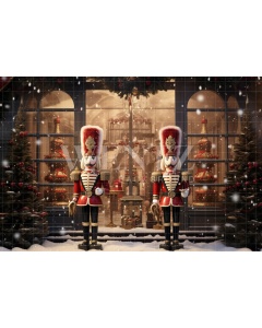 Fabric Photography Background Christmas Nutcracker / Backdrop 4810