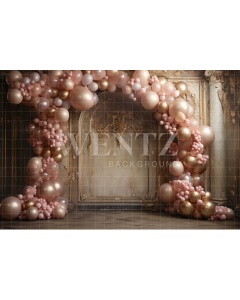 Fabric Photography Background Room with Balloons / Backdrop 4896