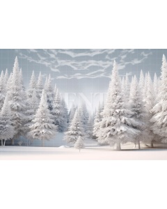 Fabric Photography Background Snowy Forest / Backdrop 4956