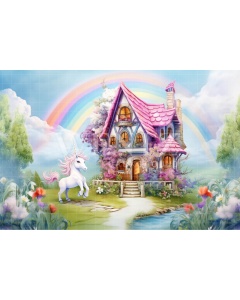 Photographic Background in Fabric Unicorn Castle / Backdrop 4968