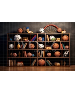 Photographic Background in Fabric Bookshelf / Background 4975