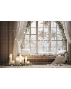 Photographic Background in Fabric Starry Window / Backdrop 4976