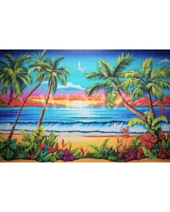 Photographic Background in Fabric Graffiti Beach / Backdrop 5014