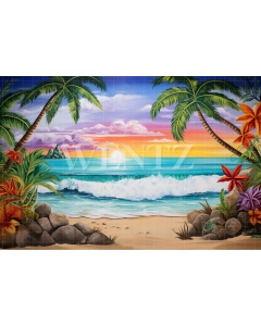 Photographic Background in Fabric Graffiti Beach / Backdrop 5015