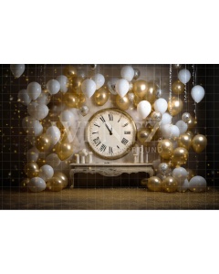 Photographic Background in Fabric Gold Clock / Backdrop 5038