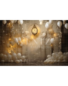 Photographic Background in Fabric Gold Clock / Backdrop 5039