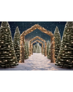 Photographic Background in Fabric Pine Tree Farm / Backdrop 5064