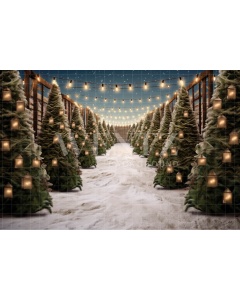 Photographic Background in Fabric Pine Tree Farm / Backdrop 5065