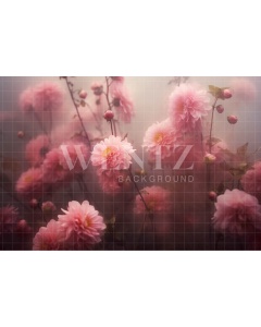 Photographic Background in Fabric Flower Garden / Backdrop 5079