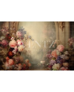 Photographic Background in Fabric Flower Garden / Backdrop 5083