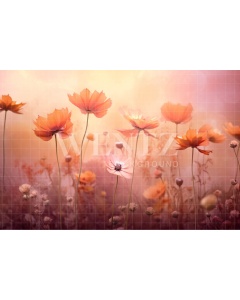 Photographic Background in Fabric Flower Garden / Backdrop 5084