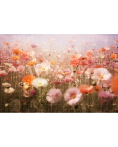 Photographic Background in Fabric Flower Garden / Backdrop 5085