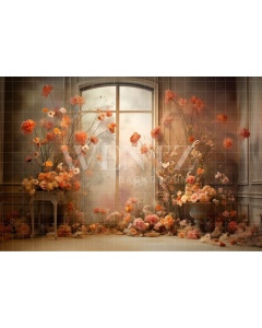 Photographic Background in Fabric Floral Room / Backdrop 5091