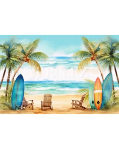 Photographic Background in Fabric Beach / Backdrop 5116