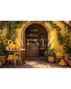 Photographic Background in Fabric Summer Set with Fruits / Backdrop 5124