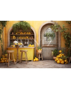 Photographic Background in Fabric Lemon Shop / Backdrop 5131