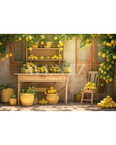 Photographic Background in Fabric Lemon Shop / Backdrop 5132