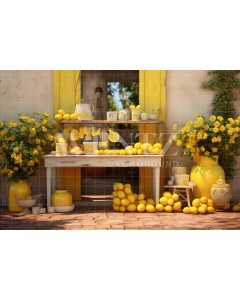 Fabric Photography Background Lemon Wall / Backdrop 5133