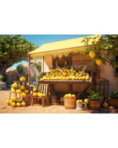 Photographic Background in Fabric Lemonade Stand / Backdrop 5134