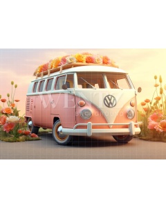 Photographic Background in Fabric Flower Car / Backdrop 5153