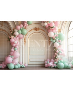 Fabric Photography Background Room with Balloons / Backdrop 5241