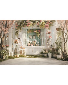 Fabric Photography Background Easter House / Backdrop 5694