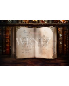 Fabric Photography Background Set with Books / Backdrop 5713