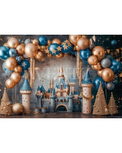 Fabric Photography Background Castle Smash the Cake / Backdrop 6198