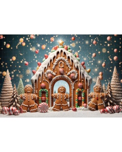 Fabric Photography Background Christmas Sweets House / Backdrop 6240