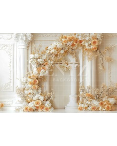 Fabric Photography Background Spring Floral Arch / Backdrop 6320