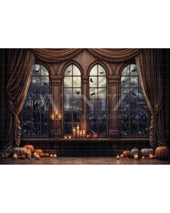 Fabric Photography Background Halloween Haunted Castle's Room / Backdrop 6325