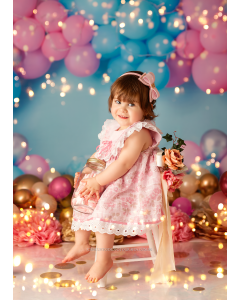 Fabric Photography Background Scenarios Blue and Pink Balloon / Backdrop 1785