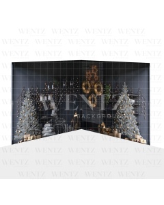 Photography Background in Fabric Christmas Living Room Set 2D / WTZ148