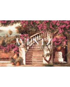 Fabric Photography Background Flowered Staircase / Backdrop CW123