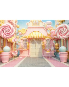 Fabric Photography Background Children's Day Candy Store / Backdrop 6379