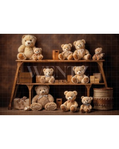 Fabric Photography Background Children's Day Bears / Backdrop 6375