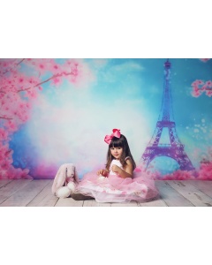 Fabric Photography Background Paris Travel and Flowers Newborn / Backdrop 2064