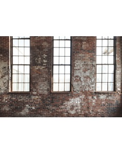 Fabric Photography Background Brick Wall with Windows Father's Day / Backdrop 6095