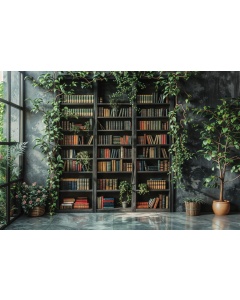 Fabric Photography Background Bookshelf Father's Day / Backdrop 6087