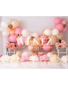 Fabric Photography Background Scenarios Pink and Gold Balloon / Backdrop 2202