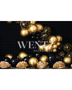 Fabric Photography Background Cake Smash Black and Gold / Backdrop 2275